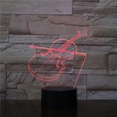3D Led Lamp Met Gravering - RGB 7 Kleuren - Viool