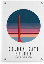 Walljar - Golden Gate Bridge United States III - Muurdecoratie - Plexiglas schilderij