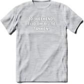 Weekend Bier T-Shirt | Unisex Kleding | Dames - Heren Feest shirt | Drank | Grappig Verjaardag Cadeau tekst | - Licht Grijs - Gemaleerd - S