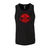 Zwarte Tanktop sportshirt met "Member of the Gin club" Print Rood Size XXXL