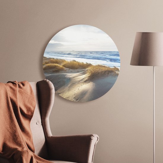 Cercle Mural Artaza Dibond - Dunes Et Mer - Ø 50 cm - Klein - Cercle Mural - Tableau Rond - Pour Intérieur et Extérieur