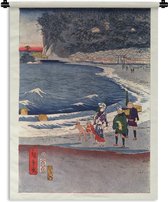 Wandkleed - Wanddoek - Illustratie - Japan - Landschap - 60x80 cm - Wandtapijt