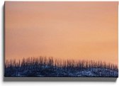 Walljar - Pastel Zonsopkomst - Muurdecoratie - Canvas schilderij