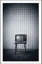 Walljar - Vintage TV - Muurdecoratie - Canvas schilderij