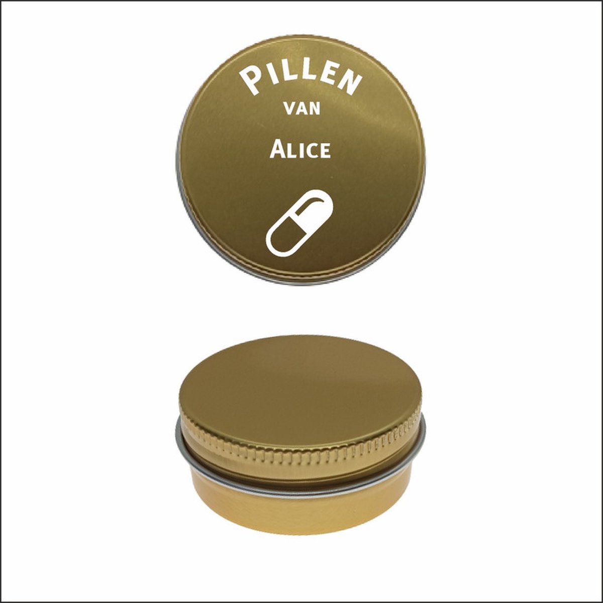 Goedkoopste Pillen Blikje Met Naam Gravering - Alice