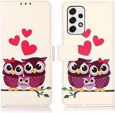 Samsung Galaxy A53 5G Book Case Hoesje Wallet met Uilen Print