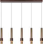 Lucide MARGARY - Hanglamp - LED Dimb. - 5x4,2W 2700K - Koffie