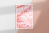 Poster Glasschilderij Pink Marble #3 - 100x140cm - Premium Kwaliteit - Uit Eigen Studio HYPED.®  - 100x140cm - Premium Museumkwaliteit - Uit Eigen Studio HYPED.®