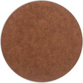 Luxe placemats lederlook - 6 stuks - bruin - rond - 38 cm - leer - leatherlook placemat