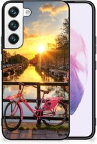 Telefoonhoesje Samsung Galaxy S22 Hoesje maken met Zwarte rand Amsterdamse Grachten