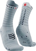 Compressport Pro Racing Socks v4.0 Ultralight Run High White/Alloy - Hardloopsokken