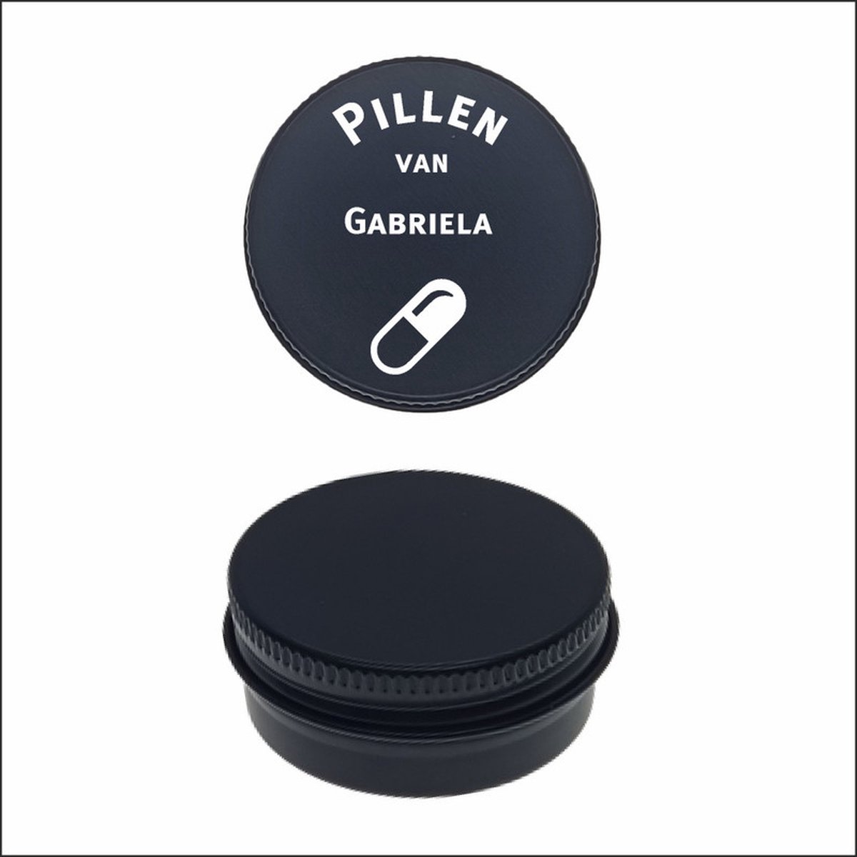 Pillen Blikje Met Naam Gravering - Gabriela