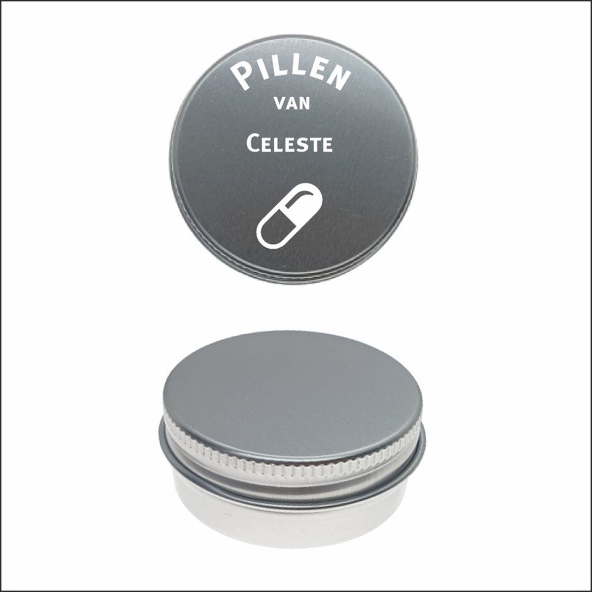 Goedkoopste Pillen Blikje Met Naam Gravering - Celeste