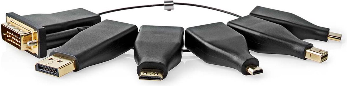 HDMI©-Adapter | DisplayPort Male / DVI-D 24+1-Pins Male / HDMI© Micro-Connector / HDMI© Mini-C