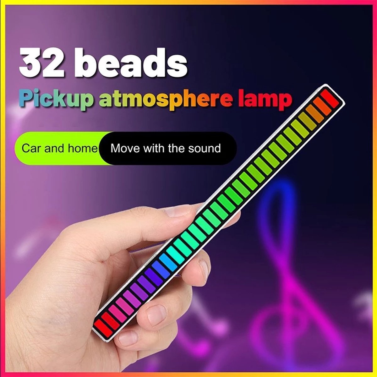 Barre De Lumière LED RGB Réactive LED Contrôle Sonore Coloré Musique Audio  Rythme Dynamique Indicateur De Niveau Affichage Bande De Lumière Pour  Voiture Gaming PC TV Room 