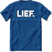 Lief - Valentijn T-Shirt | Grappig Valentijnsdag Cadeautje voor Hem en Haar | Dames - Heren - Unisex | Kleding Cadeau | - Donker Blauw - S