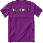 Tijgertje - Valentijn T-Shirt | Grappig Valentijnsdag Cadeautje voor Hem en Haar | Dames - Heren - Unisex | Kleding Cadeau | - Paars - XL