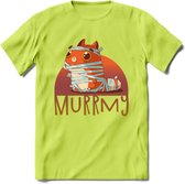 Kat murrmy T-Shirt Grappig | Dieren katten halloween Kleding Kado Heren / Dames | Animal Skateboard Cadeau shirt - Groen - XL