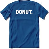 Donut - Snack T-Shirt | Grappig Verjaardag Kleding Cadeau | Eten En Snoep Shirt | Dames - Heren - Unisex Tshirt | - Donker Blauw - 3XL