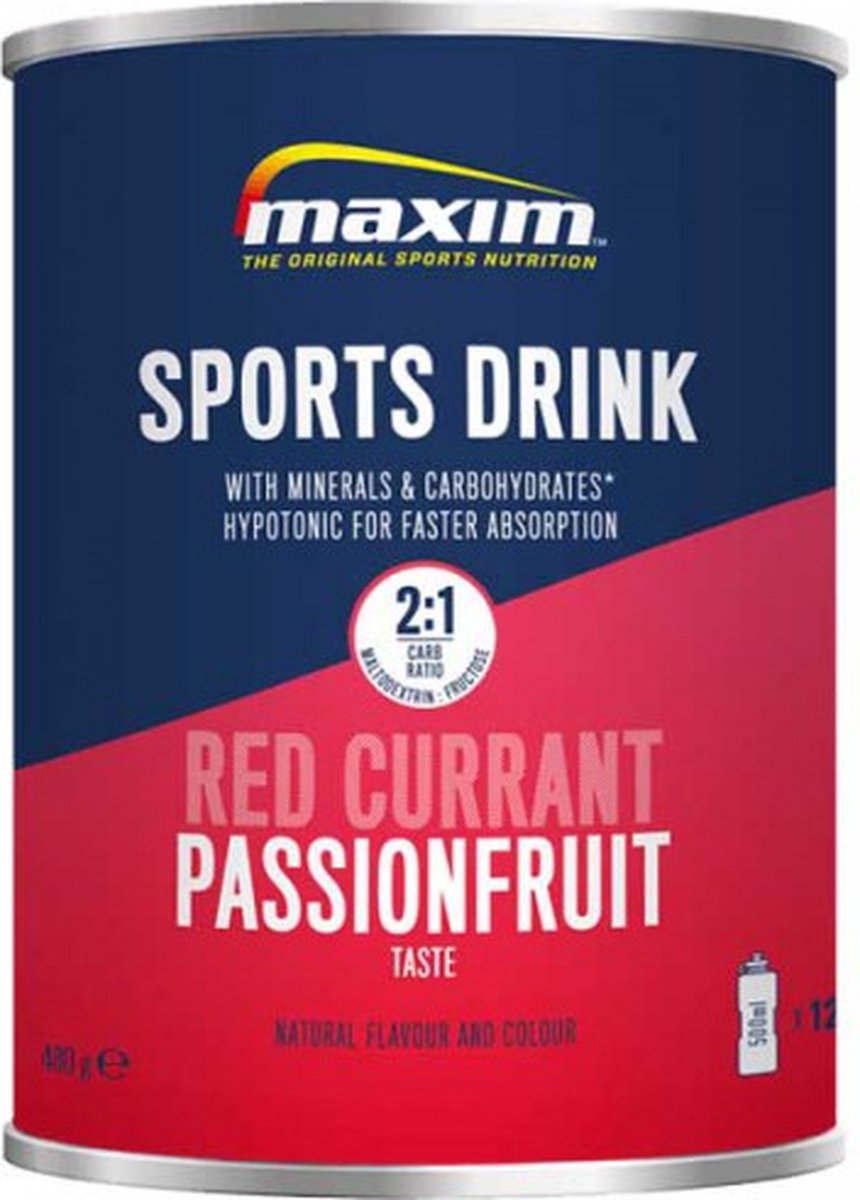 Maxim Sports Drink Red Currant Passion Fruit 480gr