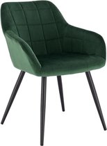 Polaza-Home® Eetkamerstoel – Design Stoelen – Kuipstoel - Stoel – Stoelen - Stoelen Eetkamerstoelen - Donker Groen/Zwart