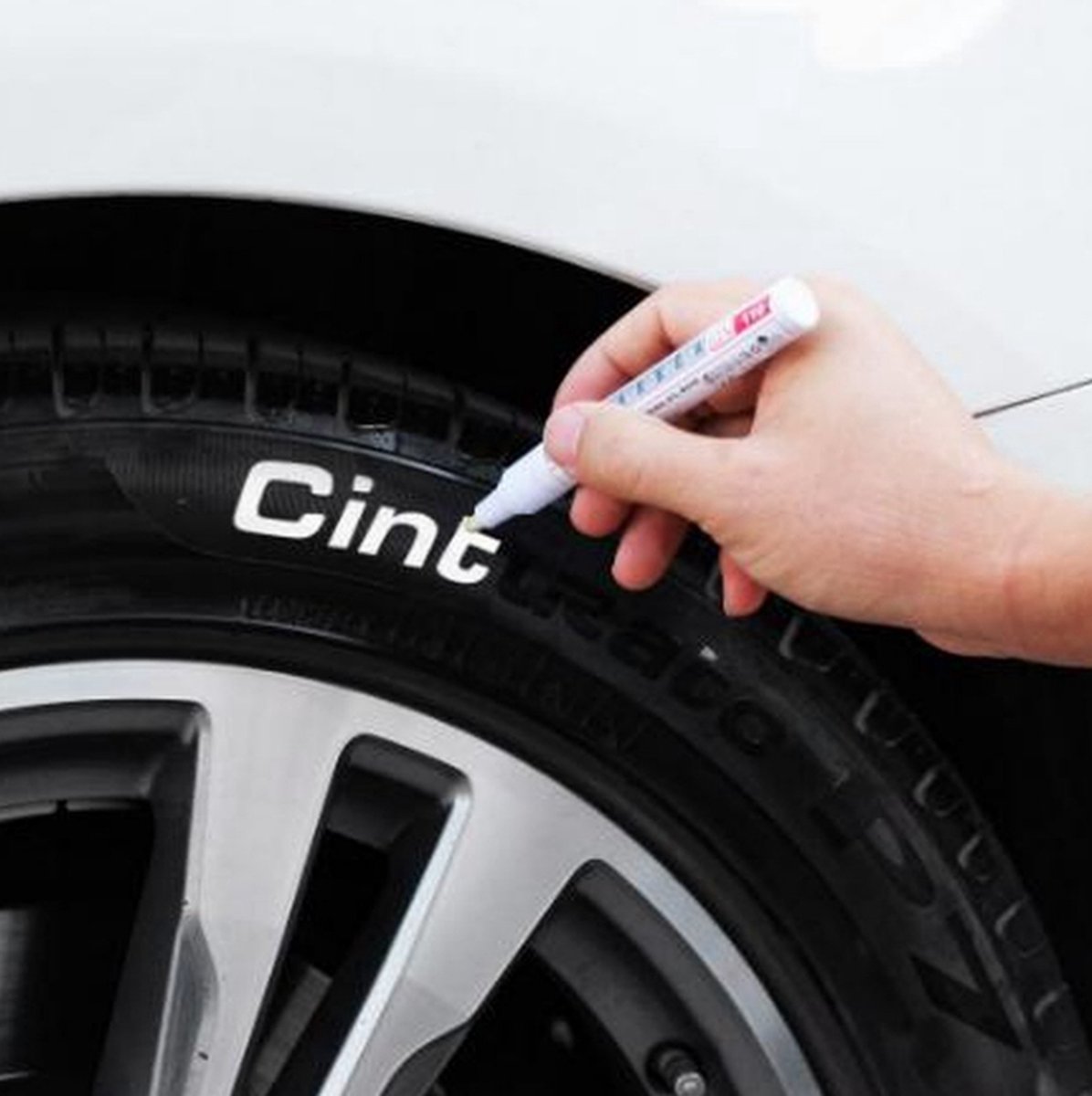 Bandenstift wit - Tyre marker white - witte auto banden stift - letters en  cijfers... | bol.com