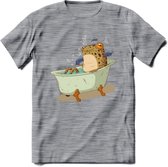 Badkuip kikker onderwater T-Shirt Grappig | Dieren reptiel Kleding Kado Heren / Dames | Animal Skateboard Cadeau shirt - Donker Grijs - Gemaleerd - M