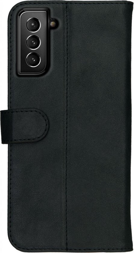 Étui Rosso Deluxe Samsung Galaxy S21 FE Étui en Cuir véritable Zwart