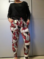 Fashion print legging panterprint rood L/XL