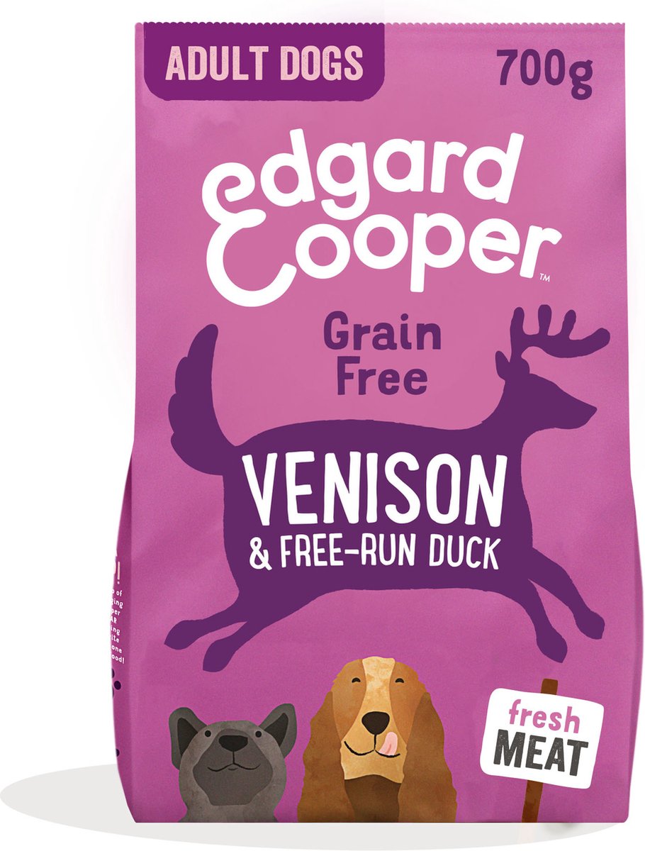 Bol.com Edgard & Cooper Delicious Venison Adult Hert&Eend&Appel - Hondenvoer - 700 g Graanvrij aanbieding