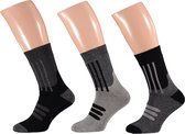 Badstof sokken casual | Multi zwart | Maat 36/41 | 3-Pak | Sokken dames | Warme sokken dames | Dikke sokken dames | Sokken dames maat 39 42 | Apollo