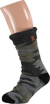 Huissokken heren met anti slip | Zwart/Groen | One size | Fluffy sokken | Slofsokken | Huissokken anti slip | Huisokken | Warme sokken heren | Fleece sokken | Dikke sokken | Bedsok