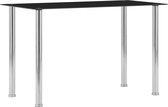 Decoways - Eettafel 120x60x75 cm gehard glas zwart