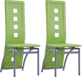 Decoways - Eetkamerstoelen 2 stuks kunstleer groen