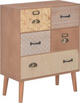 Decoways - Dressoir met 5 lades 60x30x78 cm MDF bruin