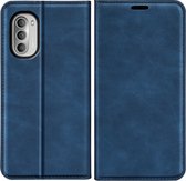 Motorola Moto G51 5G Hoesje - Portemonnee Book Case - Kunstleer - Blauw