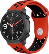 Siliconen Smartwatch bandje - Geschikt voor  Xiaomi Amazfit GTR sport band - rood/zwart - 42mm - Strap-it Horlogeband / Polsband / Armband