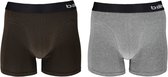 Apollo | Bamboe boxershort heren | Grijs/Groen | Maat L | 2-Pak | Ondergoed Heren | Bamboo | Bamboe ondergoed heren