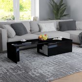 Decoways - Salontafel 150x50x35 cm spaanplaat hoogglans zwart