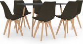 Decoways - 7-delige Eethoek donkerbruin