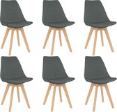 Decoways - Eetkamerstoelen 6 st stof lichtgrijs