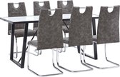 Decoways - 7-delige Eethoek kunstleer bruin