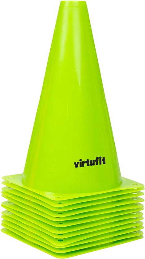 VirtuFit Pionnen Set - 23 cm - 12 Stuks - Groen - Voetbal trainingshoedjes