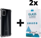 Crystal Backcase Transparant Shockproof Hoesje Huawei P40 Lite Transparant - 2x Gratis Screen Protector - Telefoonhoesje - Smartphonehoesje