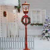 Kerst Lantaarnpaal met Led verlichting en Kerstmuziek - 188 cm - Kerstdecoratie