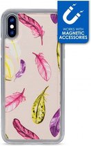 Apple iPhone X/10 Hoesje - My Style - Magneta Serie - TPU Backcover - Beige Feathers - Hoesje Geschikt Voor Apple iPhone X/10