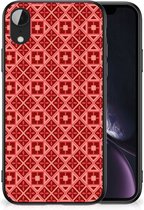 Hoesje met Tekst Geschikt voor iPhone XR GSM Hoesje met Zwarte rand Batik Red