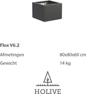 Polyester Flox V6.2 Vierkant 80x80x60 cm. Plantenbak
