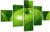 Schilderij - Groene appels, 5luik, premium print