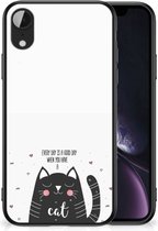 Mobiel TPU Hard Case Geschikt voor iPhone XR Telefoon Hoesje met Zwarte rand Cat Good Day
